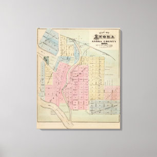 Impressão Em Tela Mapa de Anoka, Anoka County, Minnesota