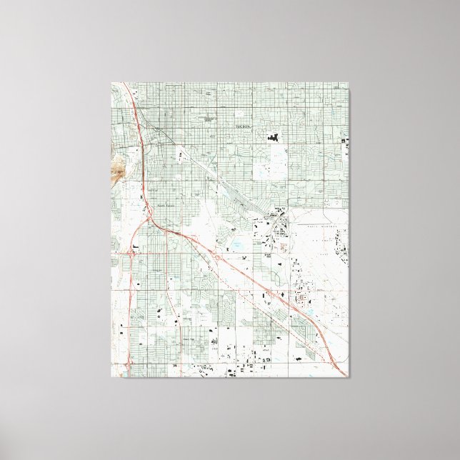Impressão Em Tela Mapa de Arizonas de Tucson (1992) (Frente)