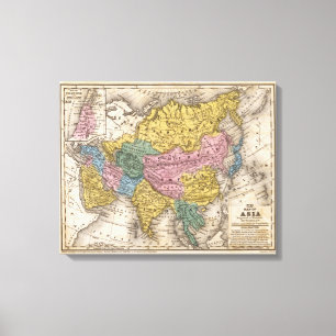 Impressão Em Tela Mapa de Ásia