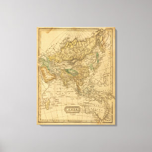 Impressão Em Tela Mapa de Ásia por Worcester