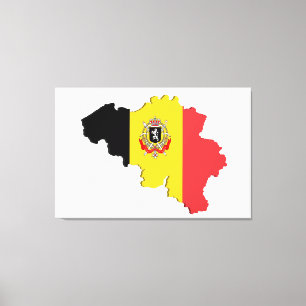 Impressão Em Tela Mapa de Bélgica