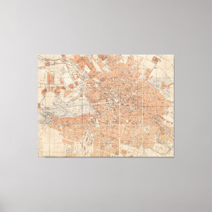 Impressão Em Tela Mapa de Berlim Alemanha (1877)