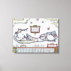 Impressão Em Tela Mapa de Bermuda