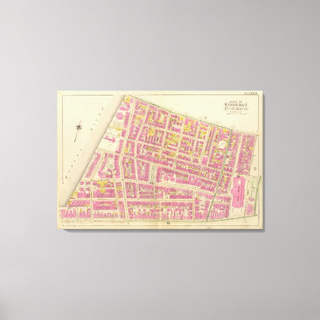 Impressão Em Tela Mapa de Boston (Frente)