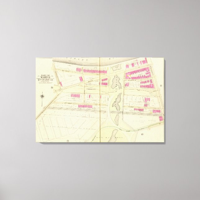 Impressão Em Tela Mapa de Boston 19 (Frente)