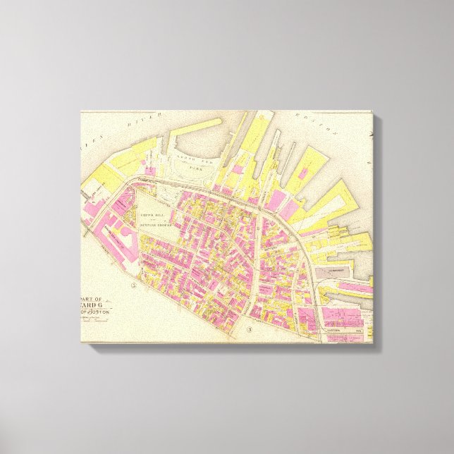Impressão Em Tela Mapa de Boston 4 (Frente)