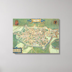 Impressão Em Tela Mapa de Cambrai, de "Civitates Orbis Terrarum"