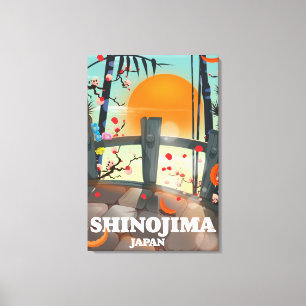 Impressão Em Tela mapa de cartaz de viagem de Shinojima