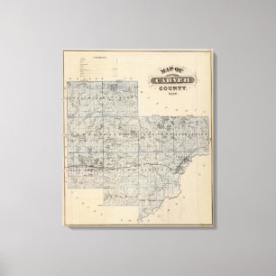 Impressão Em Tela Mapa de Carver County, Minnesota