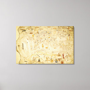 Impressão Em Tela Mapa de Charles V, mapa de Mecia