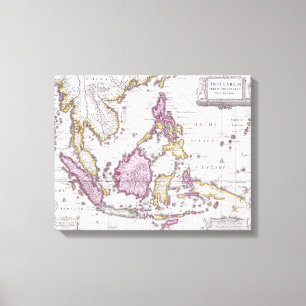 Impressão Em Tela Mapa de China & de Indonésia 1710