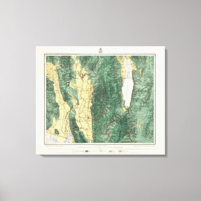 Impressão Em Tela Mapa de Classificação de Terra do Nordeste de Utah (Frente)
