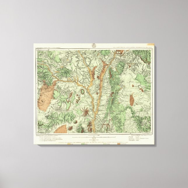 Impressão Em Tela Mapa de Classificação de Terra do Novo México (Frente)