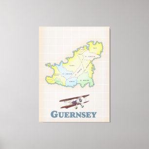 Impressão Em Tela Mapa de colheita de Guernsey