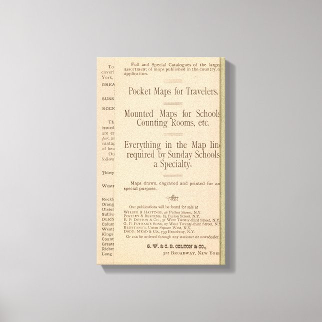 Impressão Em Tela Mapa de condução e de rodas de Colton dos EUA 3 (Frente)