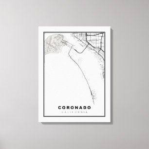 Impressão Em Tela Mapa de Coronado