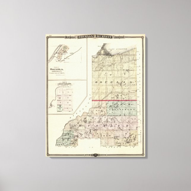 Impressão Em Tela Mapa de Douglas e de Burnett (Frente)