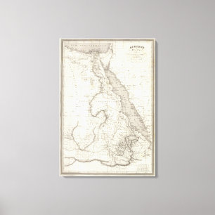 Impressão Em Tela Mapa de East Africa