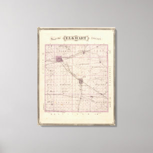 Impressão Em Tela Mapa de Elkhart County