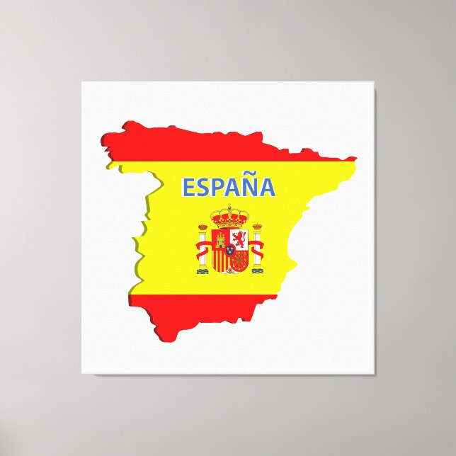 Impressão Em Tela mapa de espanha (Frente)