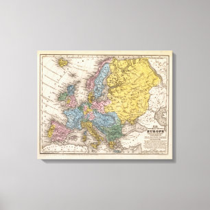 Impressão Em Tela Mapa de Europa 4