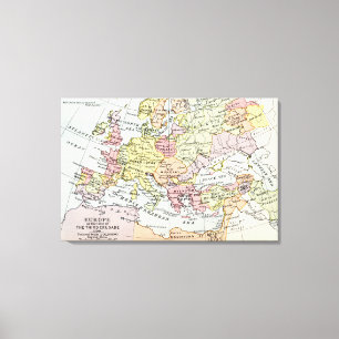 Impressão Em Tela Mapa de Europa   a terceira cruzada