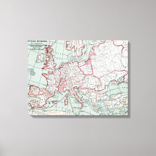 Impressão Em Tela MAPA De EUROPA, século XII