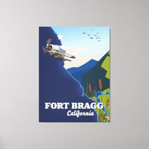 Impressão Em Tela Mapa de Fort Bragg Califórnia