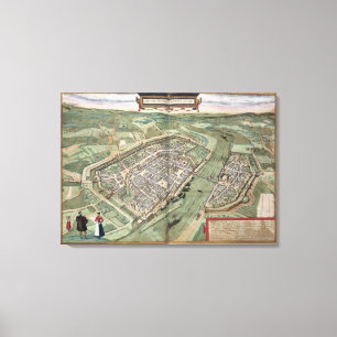 Impressão Em Tela Mapa de Francoforte, 'de Civitates Orbis Terrarum