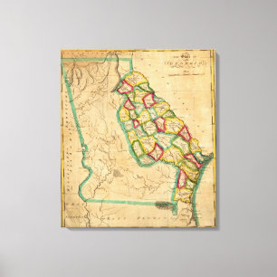 Impressão Em Tela Mapa de Geórgia