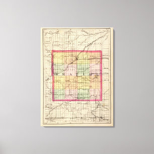 Impressão Em Tela Mapa de Gratiot County, Michigan