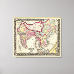 Impressão Em Tela Mapa de Hindoostan, de India mais distante, de