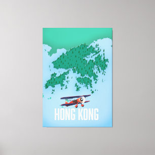 Impressão Em Tela Mapa de Hong Kong