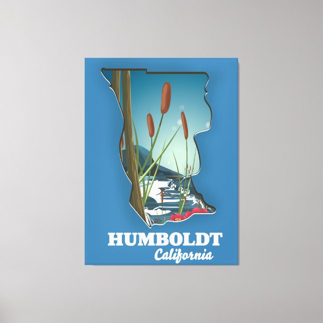 Impressão Em Tela mapa de Humboldt Califórnia (Frente)