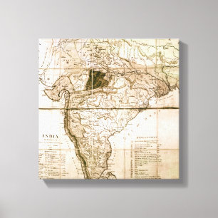 Impressão Em Tela Mapa de India, 1803