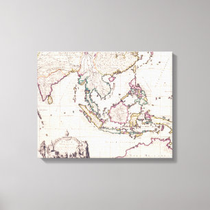 Impressão Em Tela Mapa de India & das Índias do leste