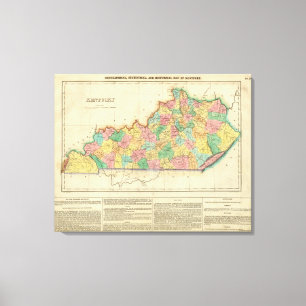 Impressão Em Tela Mapa de Kentucky