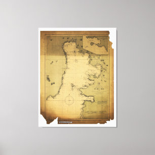 Impressão Em Tela Mapa de Luzon Filipinas 1902 da baía de Subig