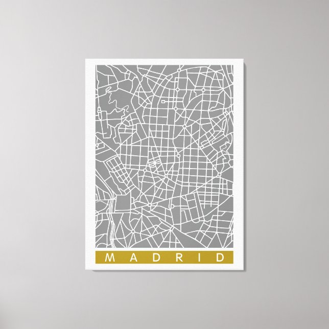 Impressão Em Tela Mapa de Madrid (Frente)