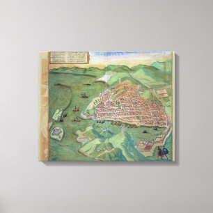 Impressão Em Tela Mapa de Marselha, 'de Civitates Orbis Terrarum
