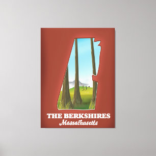 Impressão Em Tela Mapa de Massachusetts em Berkshires