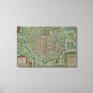 Impressão Em Tela Mapa de Milão, de "Civitates Orbis Terrarum" por