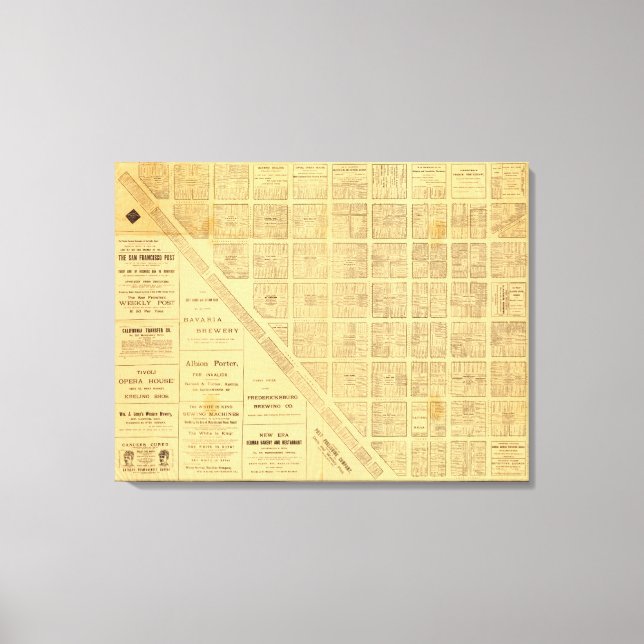 Impressão Em Tela Mapa de negócios de São Francisco (Frente)