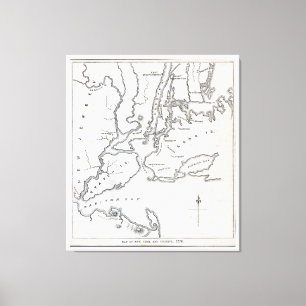 Impressão Em Tela Mapa de New York e da vizinhança