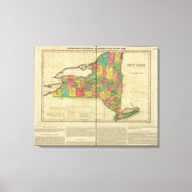 Impressão Em Tela Mapa De Nova Iorque (Frente)