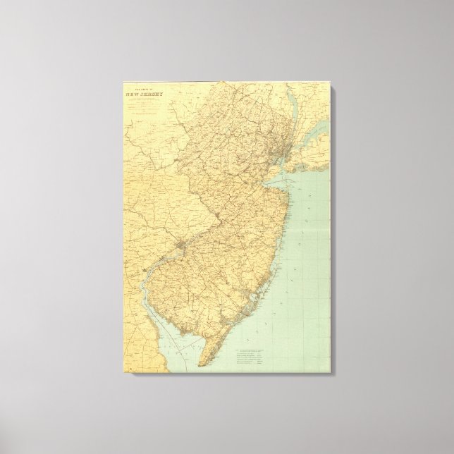 Impressão Em Tela Mapa de Nova Jersey (Frente)