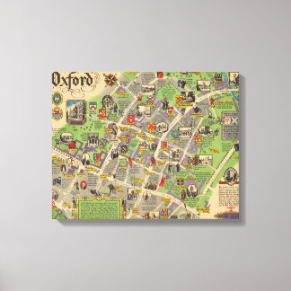 Impressão Em Tela Mapa de Oxford, Inglaterra (caminhos de ferro brit