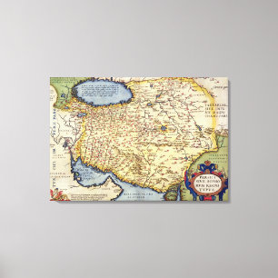 Impressão Em Tela Mapa de Persia, do "Theatrum Orbis Terrarum",
