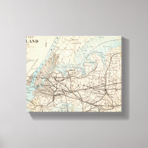 Impressão Em Tela Mapa de Reis, Rainhas, Long Island