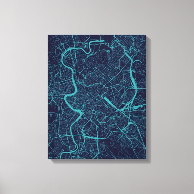 Impressão Em Tela Mapa de Roma (Frente)